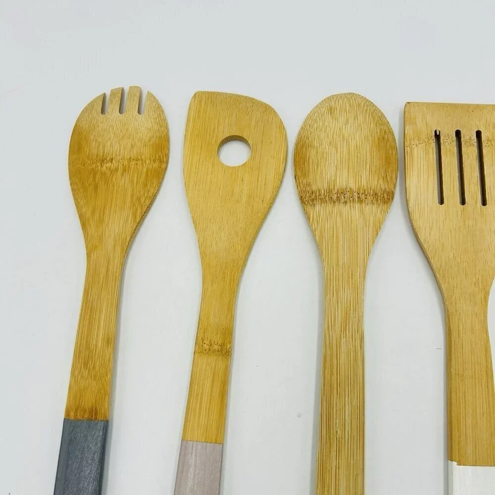 Lot of 6 Wooden Spoons Spatulas Country Farmhouse Cottage
